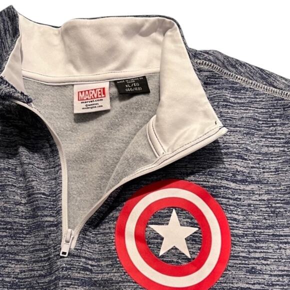 Marvel Captain America 1/4 Zip Pullover Sweatshirt - Picture 3 of 5